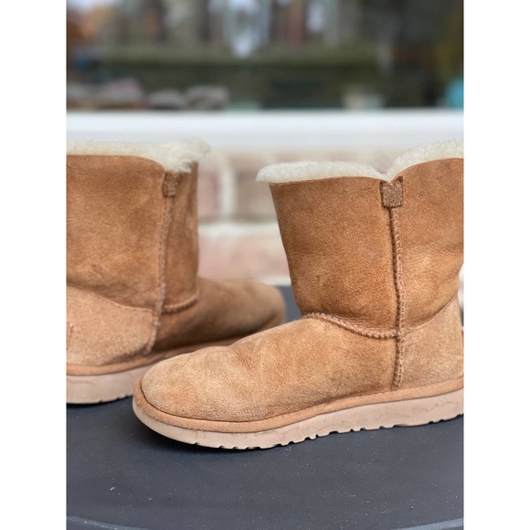 Ugg Keely Short Boots Chestnut Brown Size 4 - Picture 4 of 8